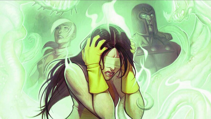 Woman in distress with psychic energy