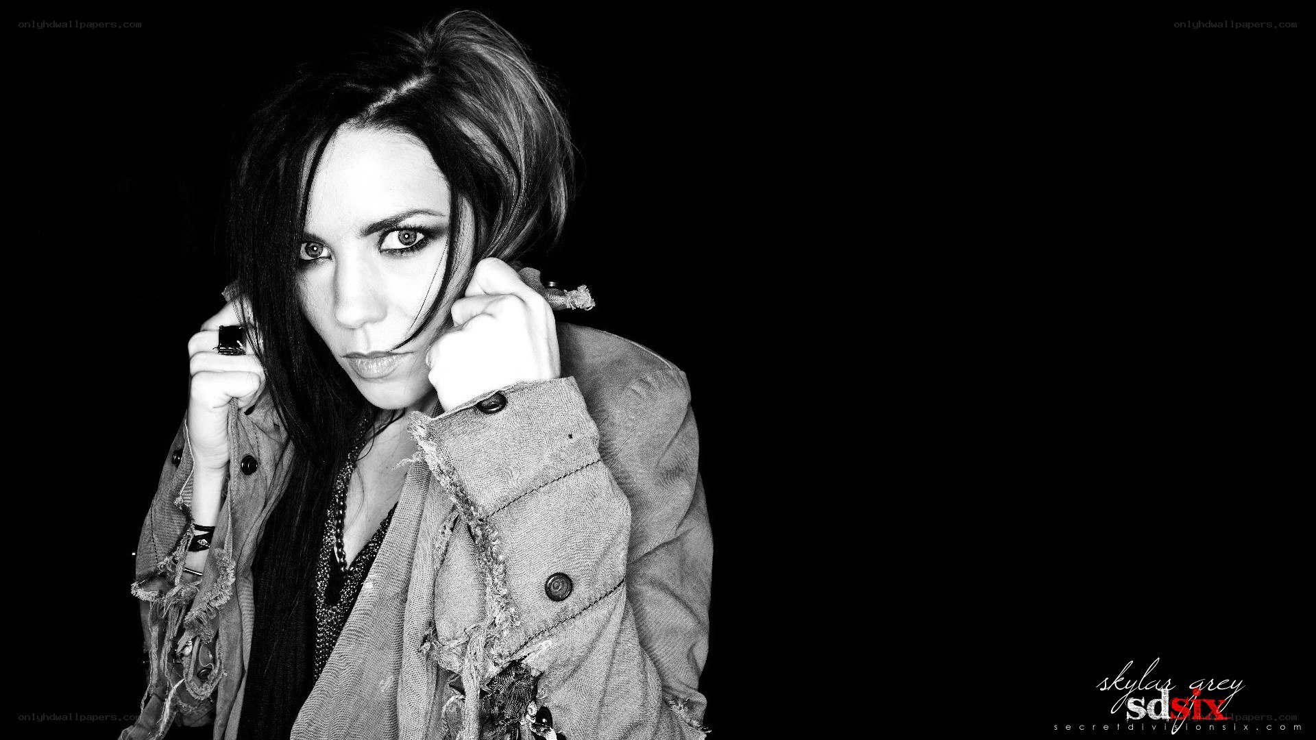 woman in distressed jacket