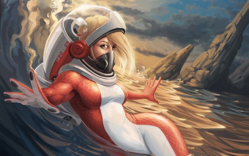 Woman in Diving Suit
