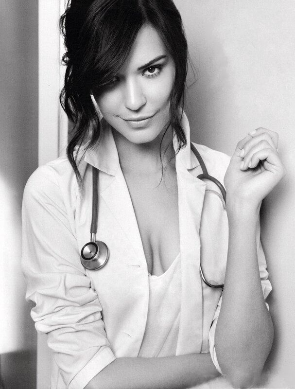 Woman in doctor's coat