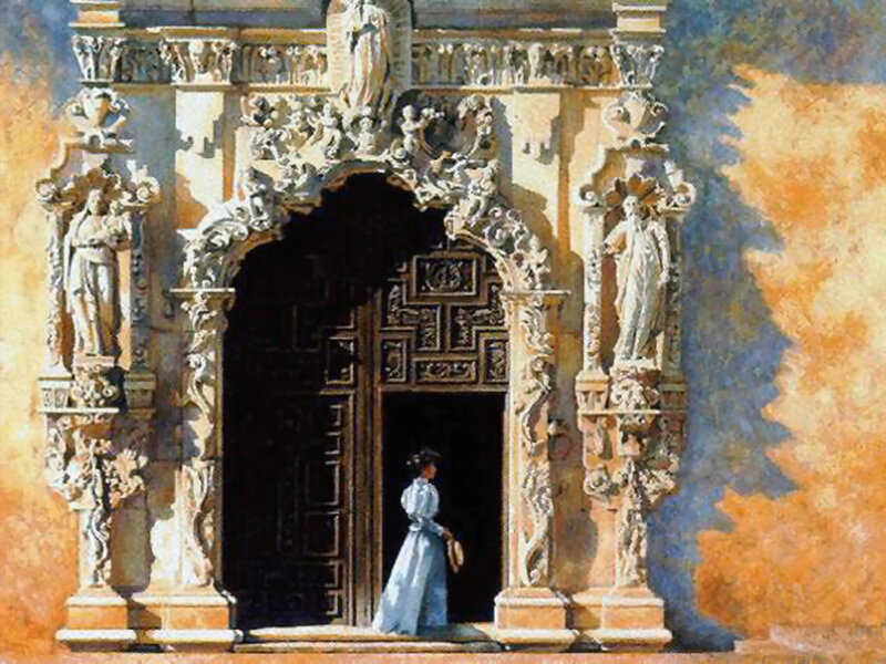 Woman in Doorway — Orange
