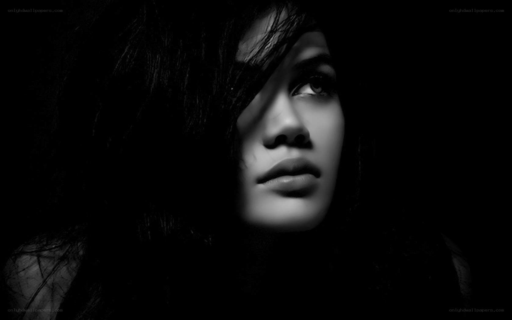 woman in dramatic lighting