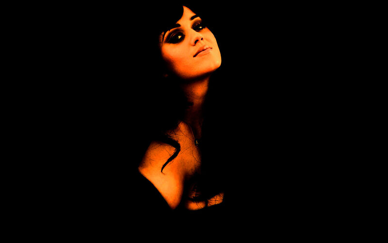 woman in dramatic lighting