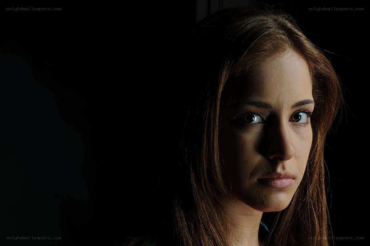 woman in dramatic lighting