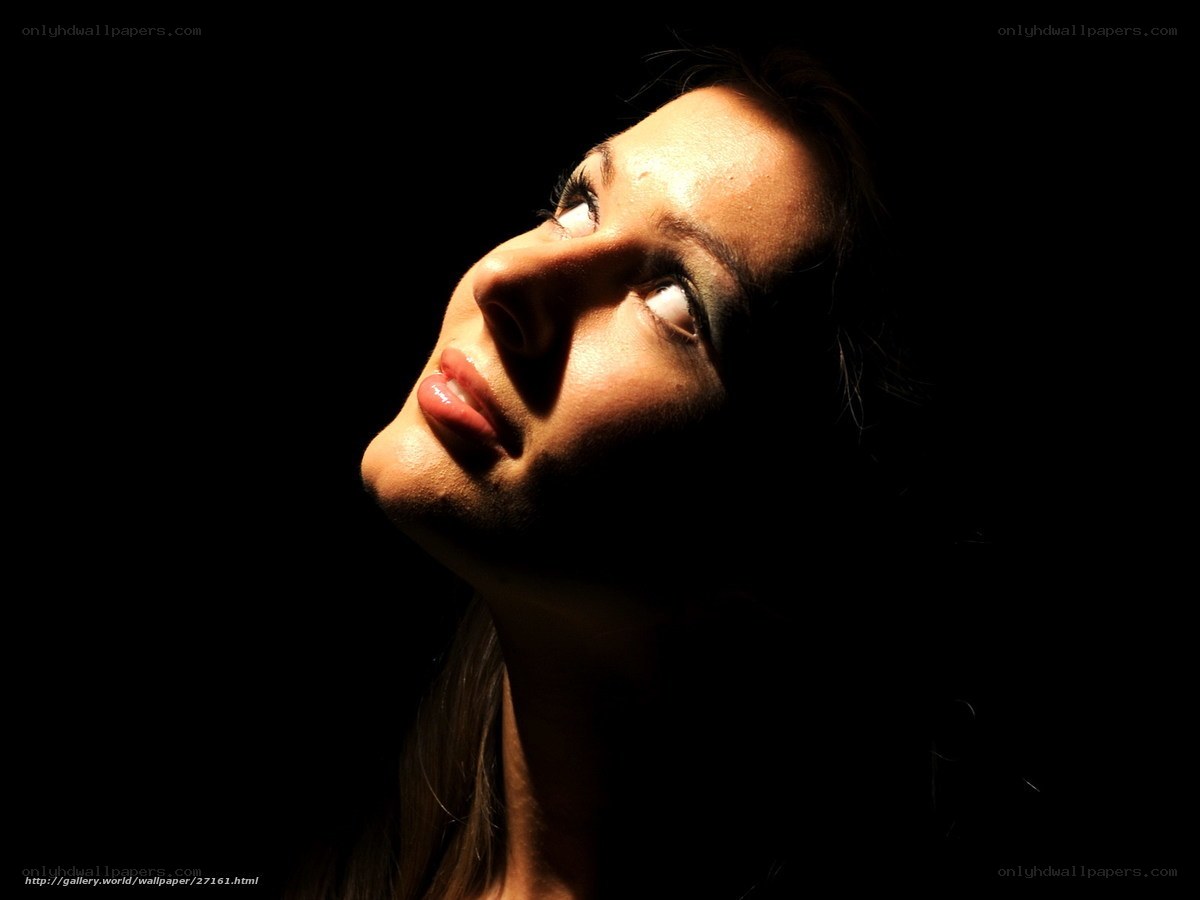 woman in dramatic lighting