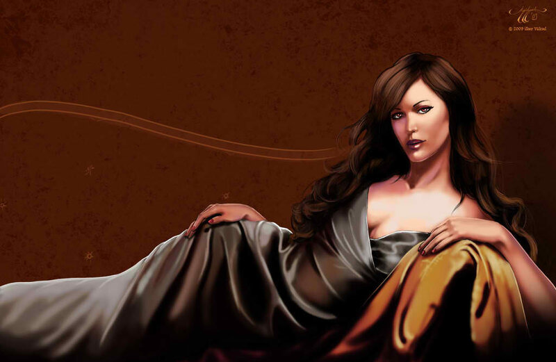Woman in Draped Gown — Brown