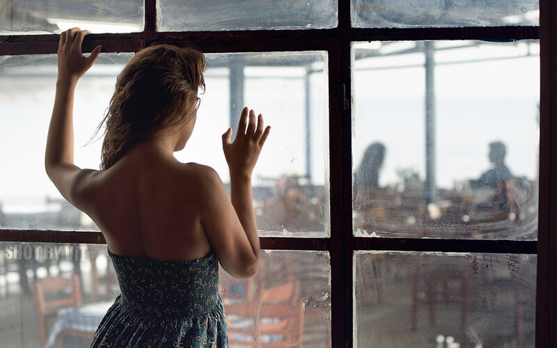 Woman in Dress at Window