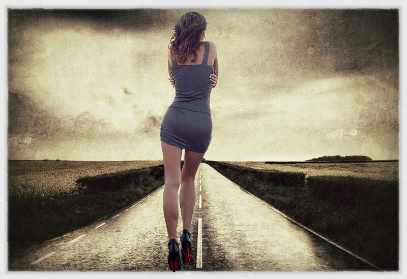 Woman in Dress Walking