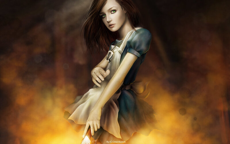 Woman in Dress with Green Eyes — Brown
