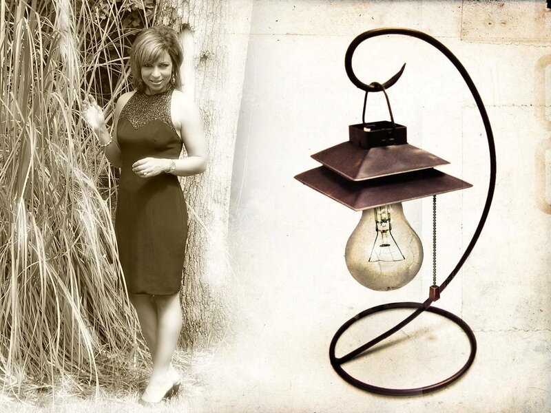 Woman in dress with lantern
