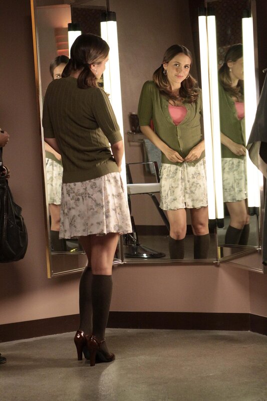 woman in dressing room mirror
