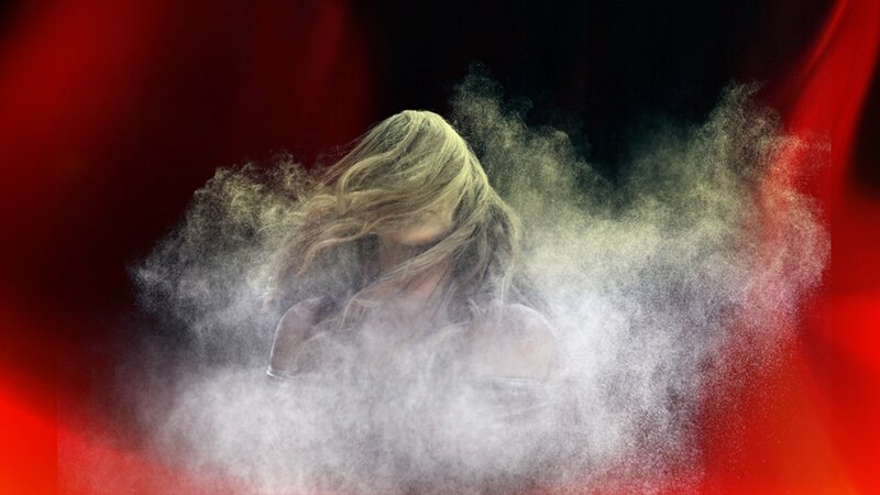 Woman in Dust Cloud — Red