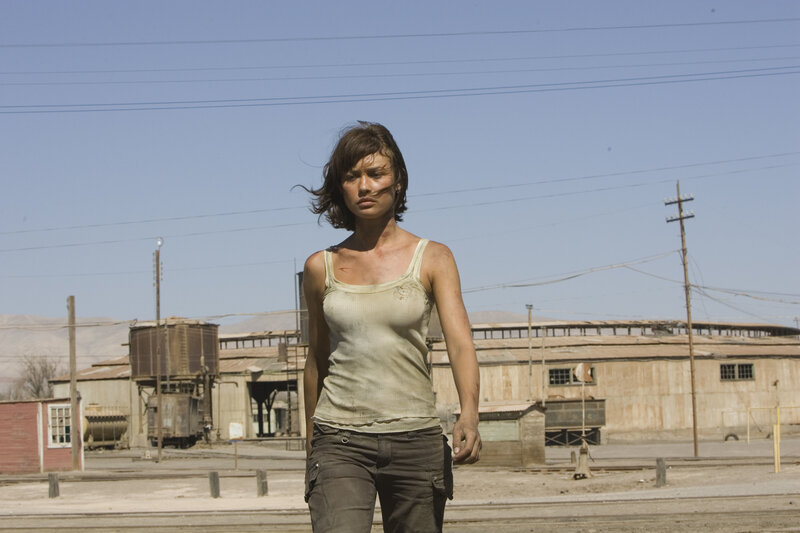 woman in dusty industrial area