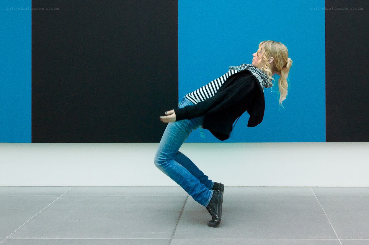 Woman in dynamic pose