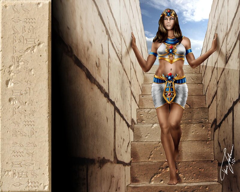 Woman in Egyptian Attire — Beige