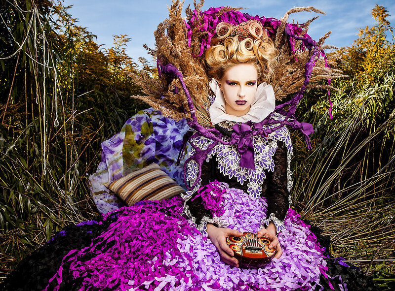 Woman in Elaborate Costume — Purple