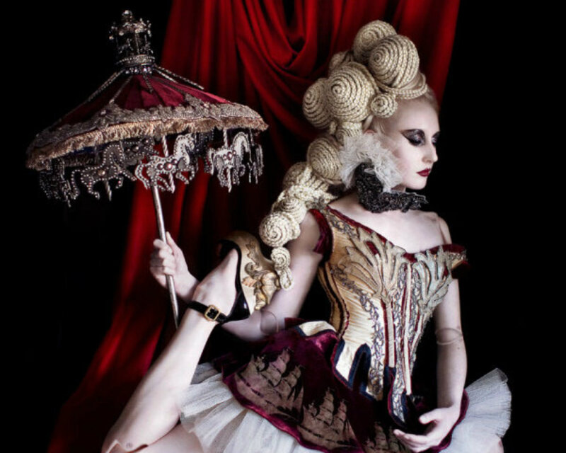 Woman in Elaborate Costume — Red