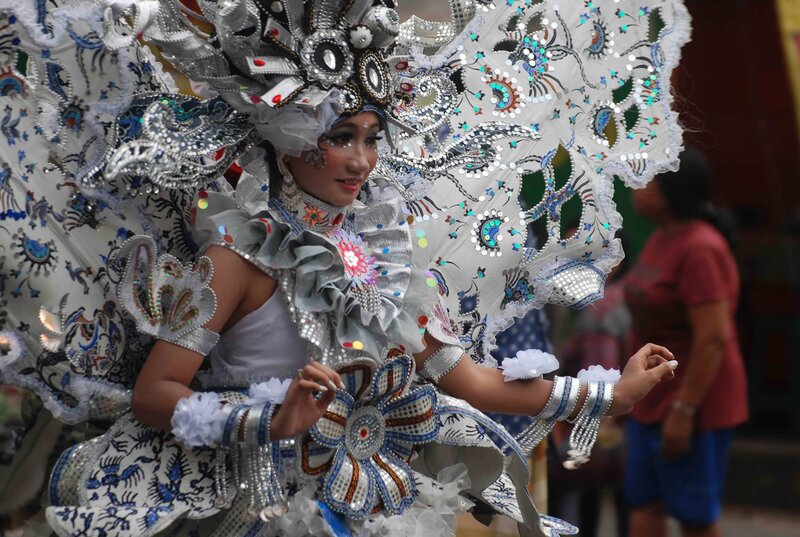 Woman in Elaborate Costume — White
