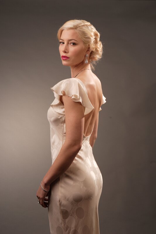 woman in elegant dress