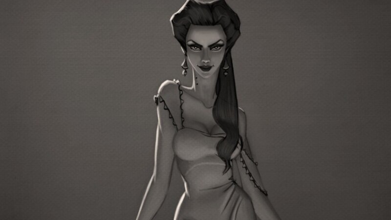 woman in elegant dress
