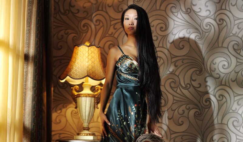 woman in elegant dress