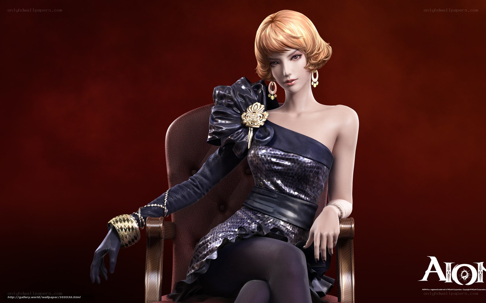 woman in elegant dress sitting