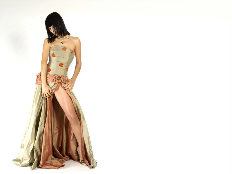 woman in elegant gown