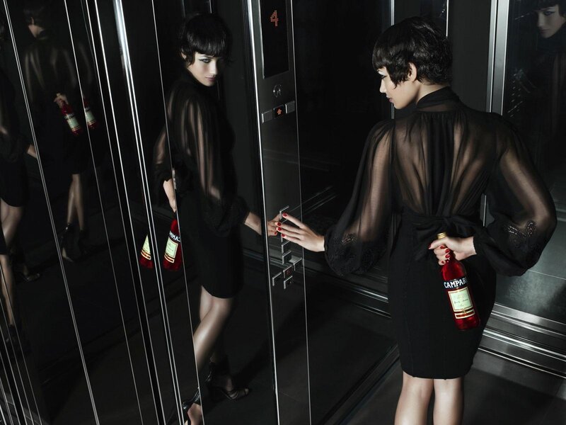 Woman in Elevator — Black