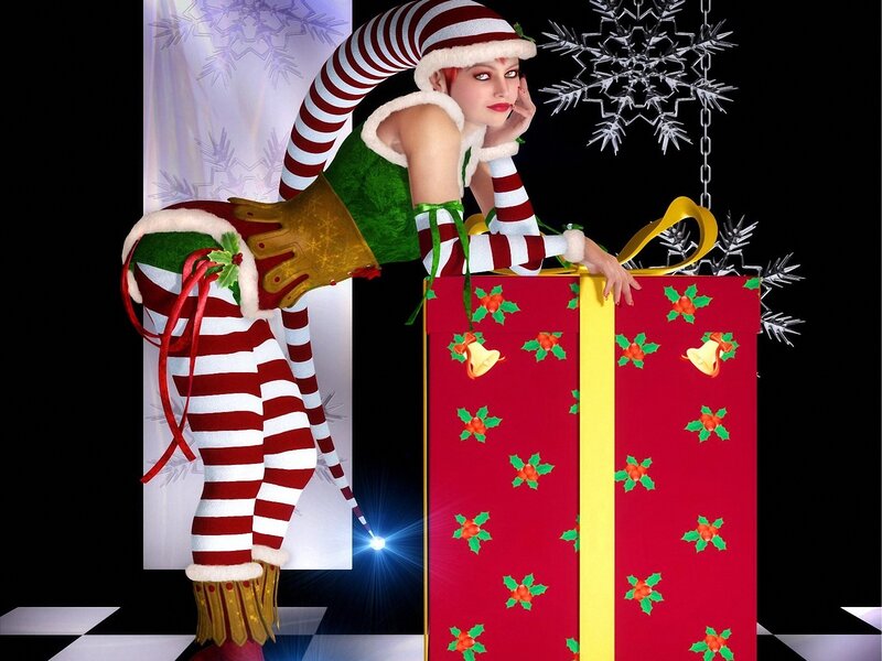 Woman in Elf Costume — Red