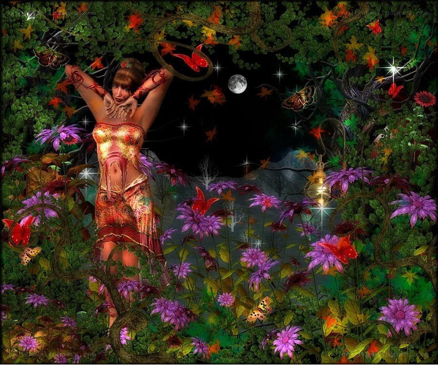 woman in enchanted forest