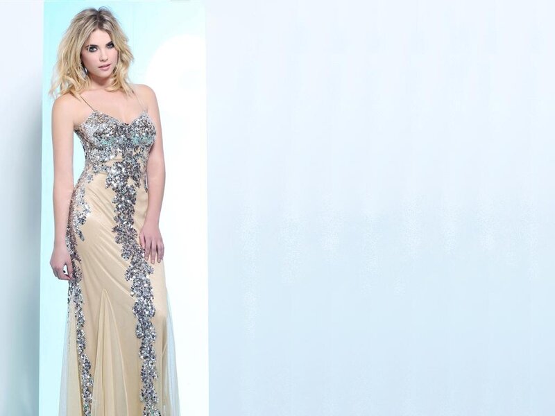 Woman in Evening Gown — Beige