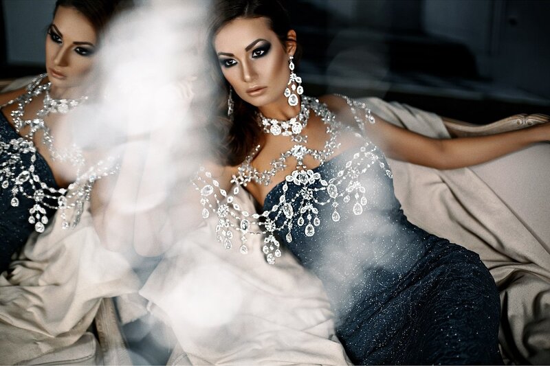 Woman in Evening Gown — Black, Dramatic, Night