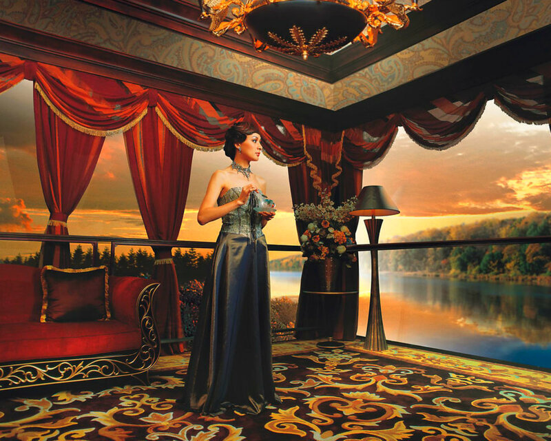 Woman in Evening Gown — Red
