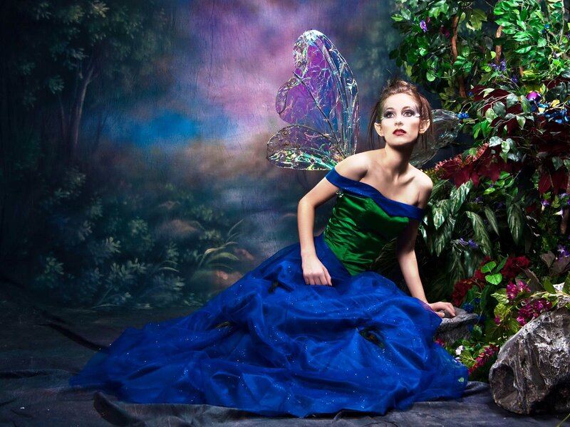 Woman in Fairy Costume — Blue, Dramatic