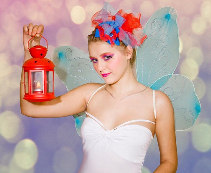 Woman in Fairy Costume — White, Playful