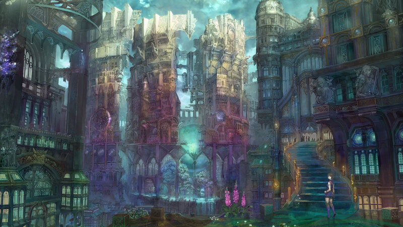 Woman in Fantasy City — Purple