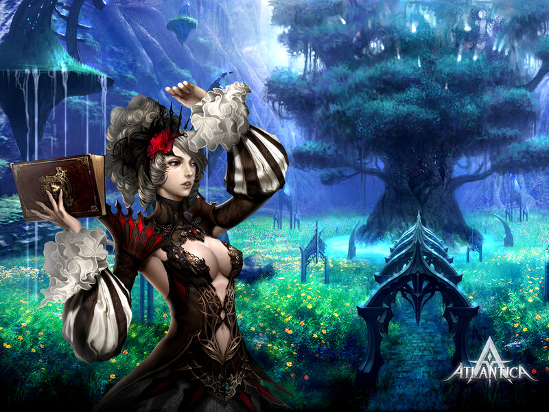 Woman in Fantasy Dress — Blue, Dramatic