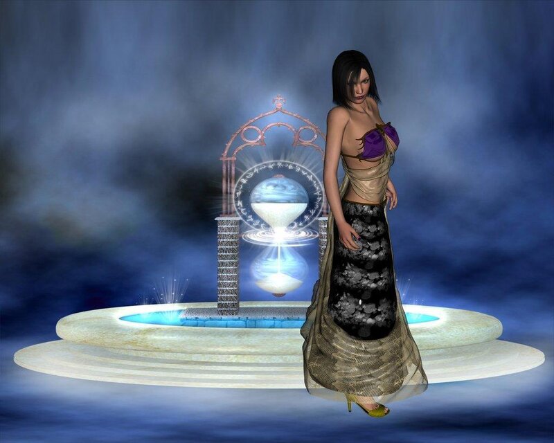 Woman in Fantasy Dress — Blue, Mystical