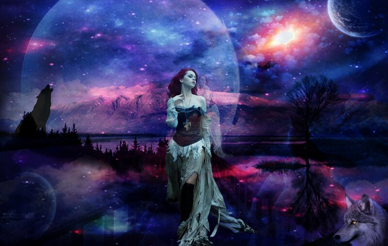 Woman in Fantasy Dress — Purple