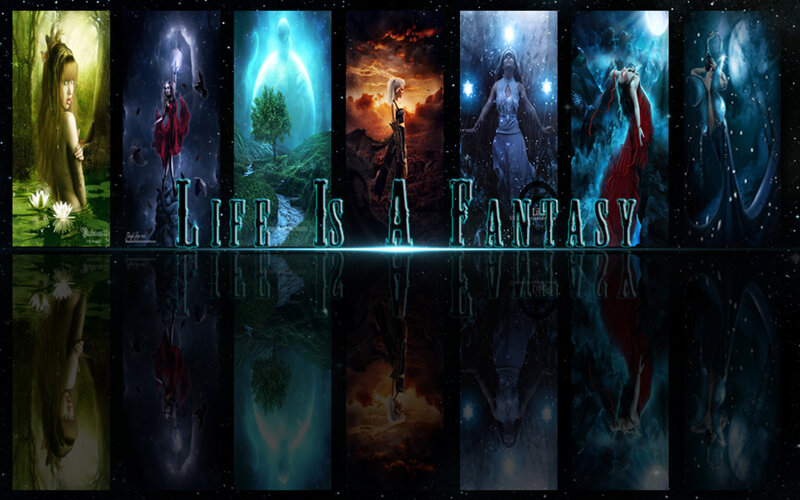 Woman in Fantasy Scenes — Blue
