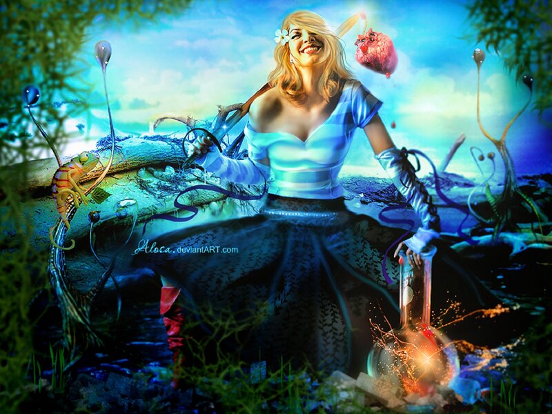 Woman in Fantasy Setting — Blue