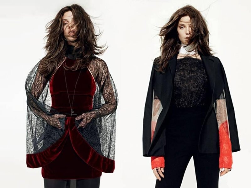 Woman in Fashion Poses — Black, Dramatic