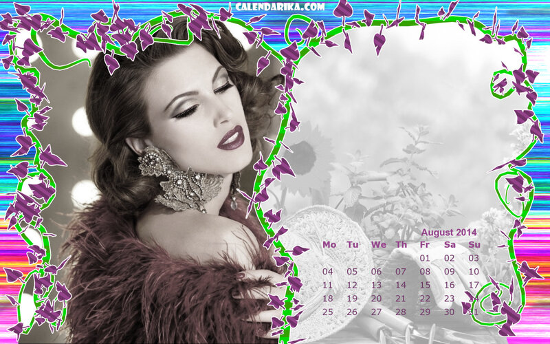 Woman in Feather Boa — Purple