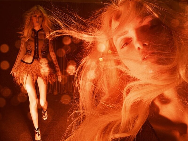 Woman in Feather Skirt — Orange
