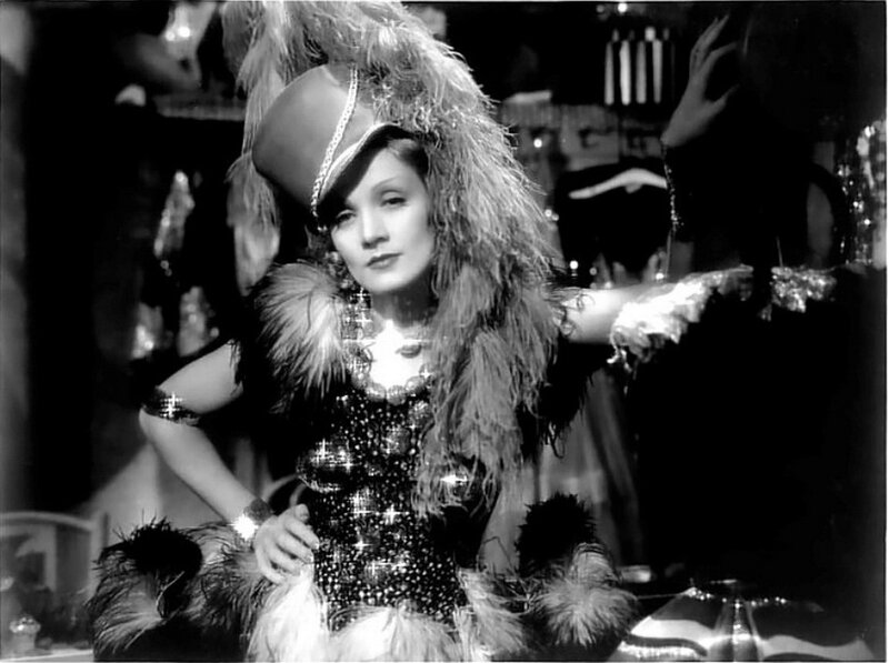 Woman in feathered costume