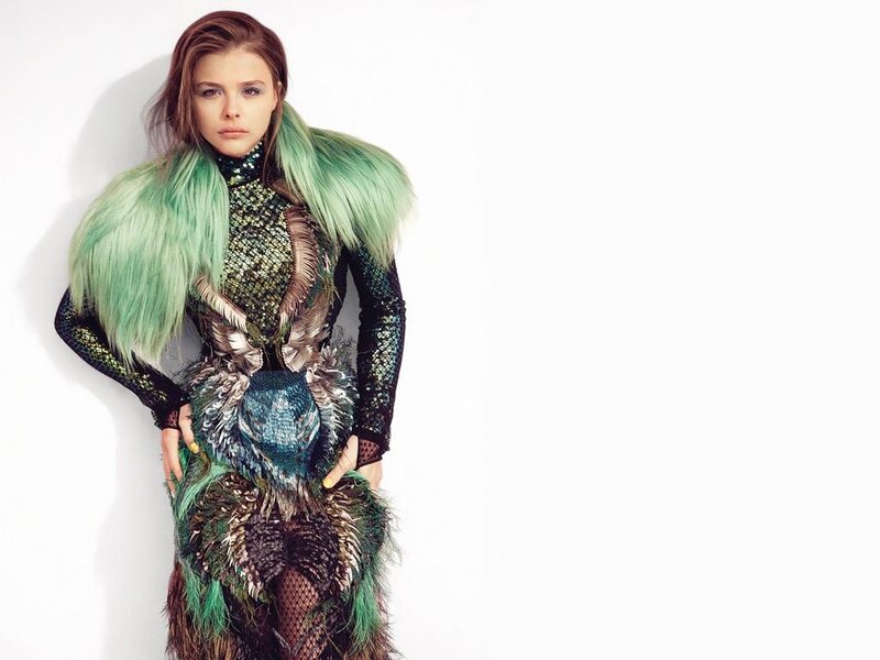 Woman in Feathered Outfit — Green
