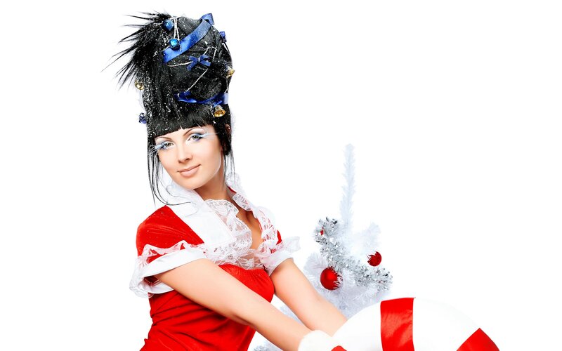 woman in festive costume