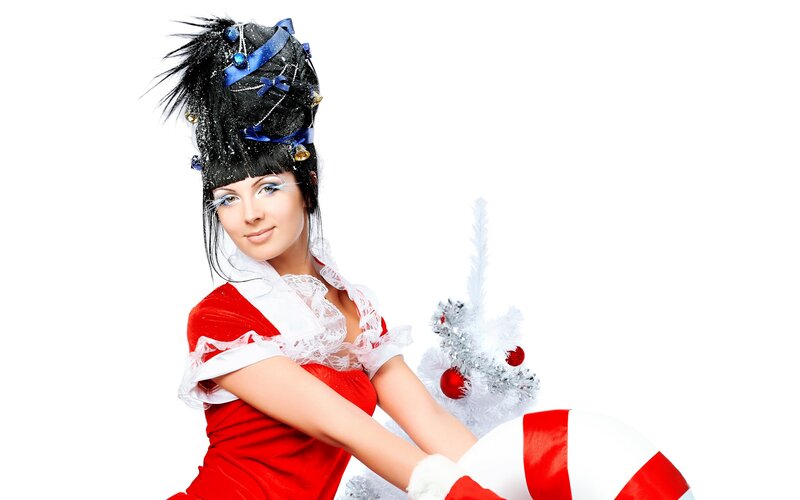woman in festive costume