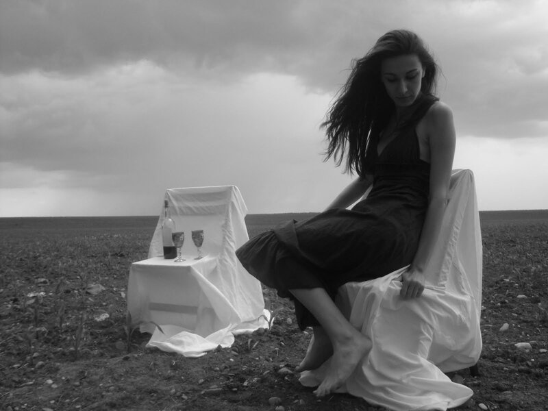 Woman in Field — Black