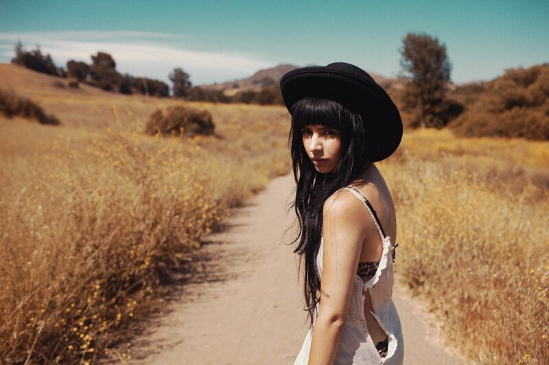 Woman in Field — Brown, Serene, Afternoon, Photograph, Hat